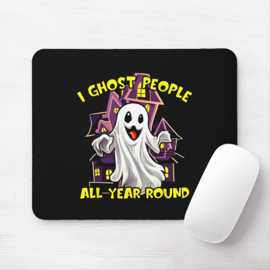 Halloween Ghost People Das ganze Jahr Runde Funny Mousepad (Mit Mouse)