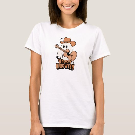 Halloween | Ghost Playing Gitarre | Halloween 2024 T-Shirt (Vorderseite)