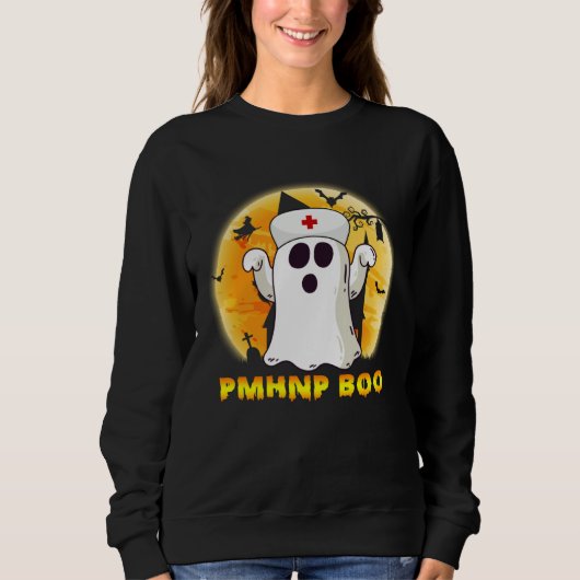 Halloween Ghost PMHNP Boo Nurse Nursing Medical Me Sweatshirt (Vorderseite)