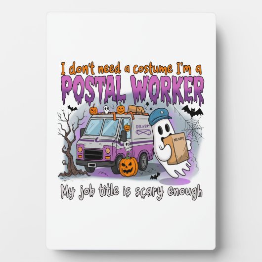 Halloween Ghost,Postal Worker Fotoplatte (Vorderseite)