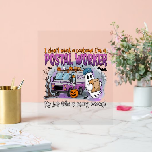 Halloween Ghost, Postarbeiter Acrylschild (Hochzeit)