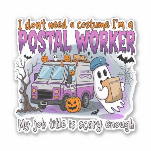 Halloween Ghost, Postarbeiter Aufkleber (Vorderseite)