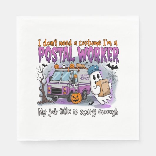 Halloween Ghost, Postarbeiter Serviette (Vorderseite)