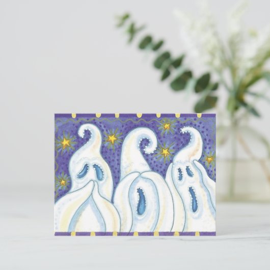 Halloween Ghost Postcard Postkarte (Stehend Vorderseite)