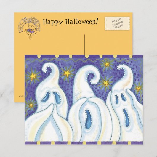 Halloween Ghost Postcard Postkarte (Vorne/Hinten)
