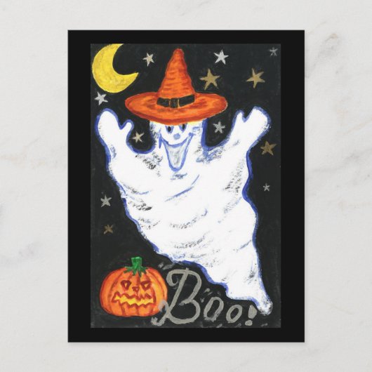 Halloween Ghost Postcard Postkarte (Vorderseite)