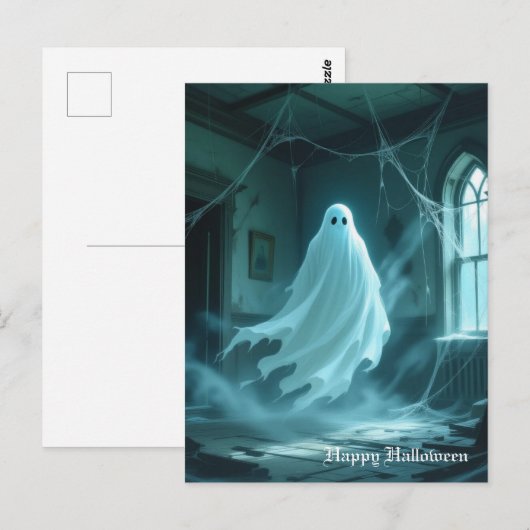 Halloween Ghost Postkarte (Vorne/Hinten)