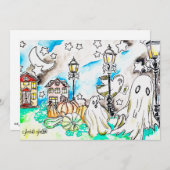 Halloween Ghost Print Feiertagskarte (Vorne/Hinten)