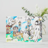 Halloween Ghost Print Feiertagskarte (Stehend Vorderseite)