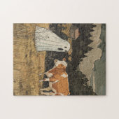 Halloween Ghost Print Modern Farmhouse Puzzle (Horizontal)