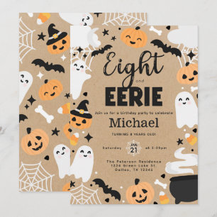 Halloween Ghost Pumpkin 8. Geburtstagsparty Einladung
