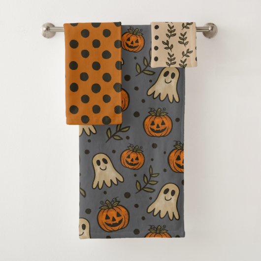 Halloween Ghost Pumpkin Bath Set (Insitu)