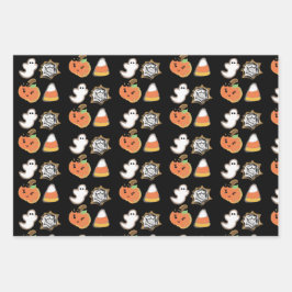 Halloween Ghost Pumpkin Cookie-Leckereien Geschenkpapier Set
