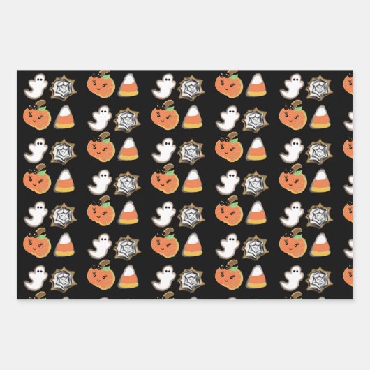 Halloween Ghost Pumpkin Cookie-Leckereien Geschenkpapier Set (Vorderseite)