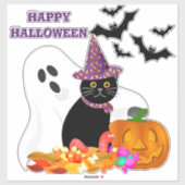 Halloween Ghost Pumpkin Custom-Cut Vinyl Sticker (Blatt)