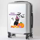 Halloween Ghost Pumpkin Custom-Cut Vinyl Sticker (Koffer)