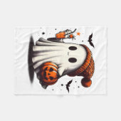 Halloween Ghost Pumpkin Fall Drinks Spooky Beanie Fleecedecke (Vorderseite (Horizontal))
