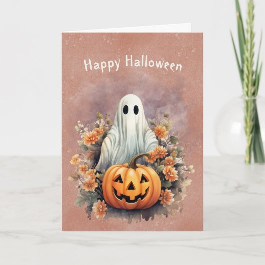 Halloween Ghost Pumpkin Festival Karte (Vorderseite)