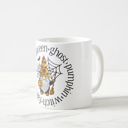 Halloween Ghost Pumpkin Hexe Fall Spooky Gnome Kaffeetasse (VorderseiteRechts)