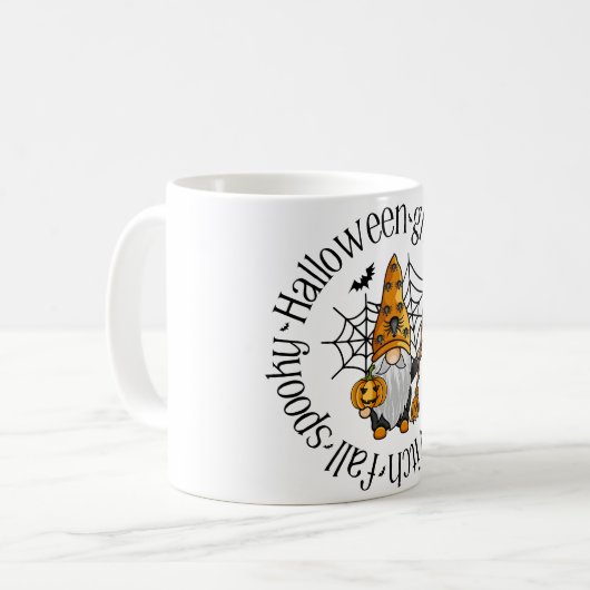 Halloween Ghost Pumpkin Hexe Fall Spooky Gnome Kaffeetasse (Vorderseite Links)