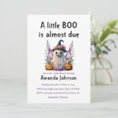 Halloween Ghost & Pumpkins Little Boo Baby Dusche Einladung (Stehend Vorderseite)