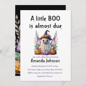 Halloween Ghost & Pumpkins Little Boo Baby Dusche Einladung (Vorne/Hinten)