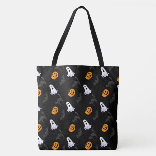 Halloween Ghost, Pumpkins und Schwarze Katzen Tasche (Vorderseite)