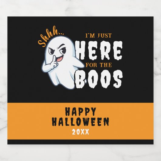 Halloween Ghost Pun Just Here for Boos Bierflaschenetikett (Einzelnes Label)