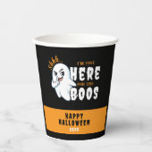 Halloween Ghost Pun Just Here for Boos Pappbecher (Vorderseite)