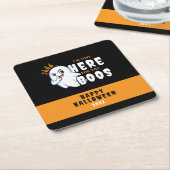 Halloween Ghost Pun Just Here for Boos Rechteckiger Pappuntersetzer (angewinkelt)