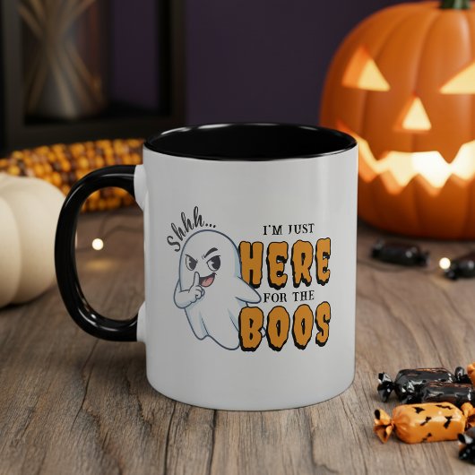 Halloween Ghost Pun Just Here for Boos Tasse