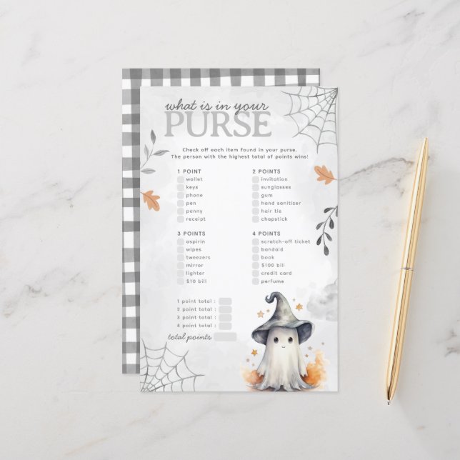 Halloween Ghost Pursuit Baby Shower Game (Vorderseite/Rückseite Beispiel)