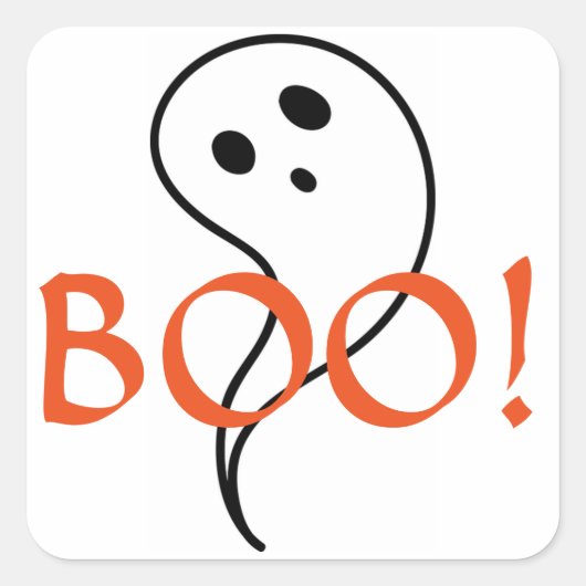 Halloween Ghost Quadratischer Aufkleber (Vorderseite)
