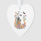 Halloween Ghost Reading Book Cat Ornament (Vorderseite)