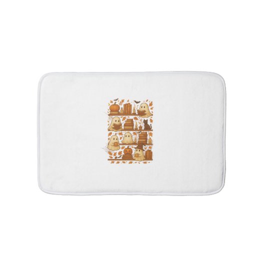 Halloween Ghost Reading Books Lover Badematte (Vorderseite)