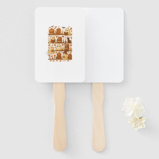 Halloween Ghost Reading Books Lover Fächer (Vorne und Hinten)