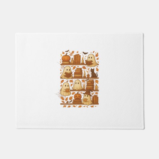 Halloween Ghost Reading Books Lover Fußmatte (Vorderseite)