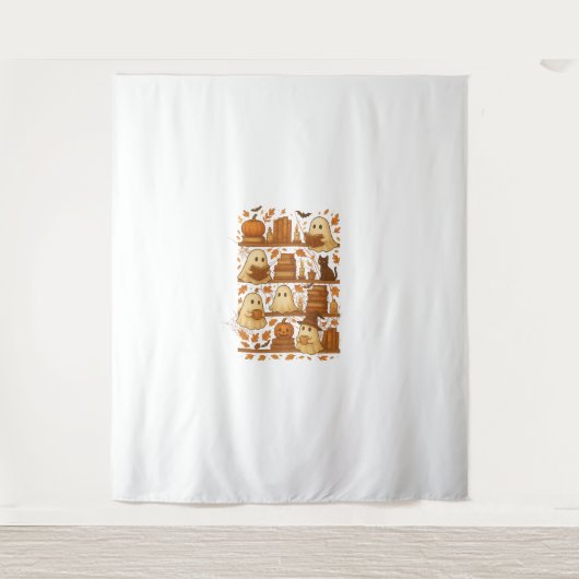 Halloween Ghost Reading Books Lover Wandteppich (Vorderseite)