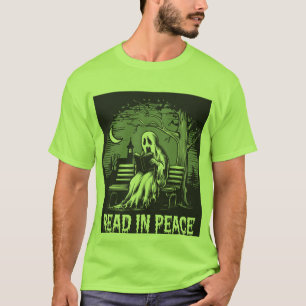 Halloween Ghost Reading Design für Buchliebhaber T-Shirt