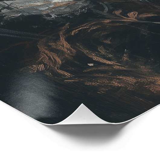 Halloween Ghost Riding a Black Cat Poster (Ecke)