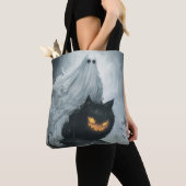 Halloween Ghost Riding a Black Cat Tasche (Von Nahem)