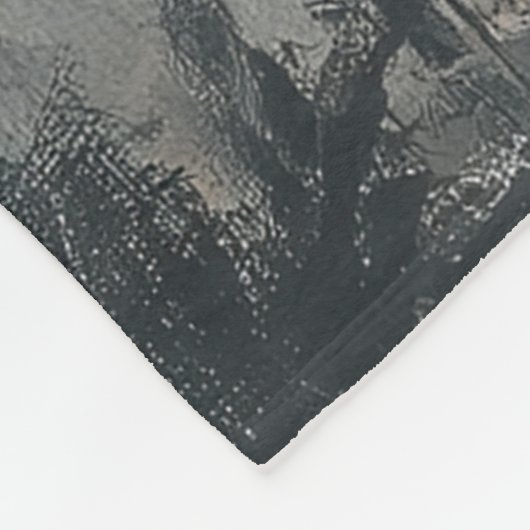 Halloween Ghost Riding a Black Fleecedecke (Ecke)