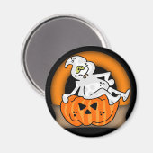 Halloween Ghost Round Magnet (Vorderseite/Rückseite)