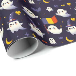 Halloween Ghost Rumänische Flaggenfarben Geschenkpapier