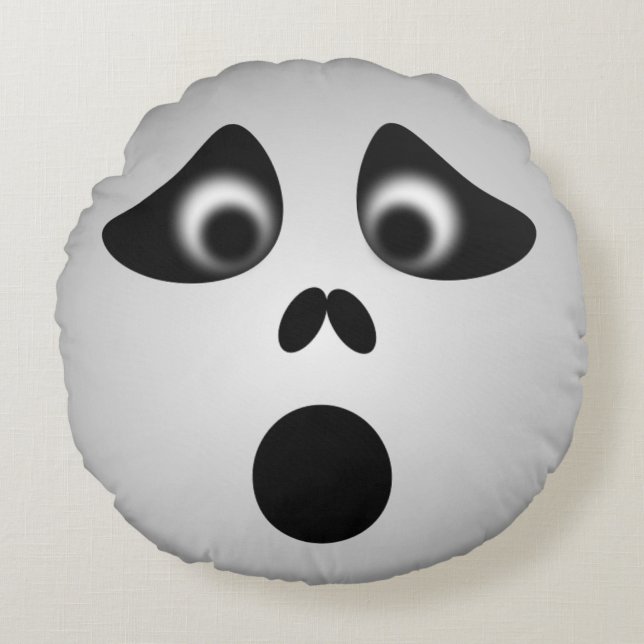 HALLOWEEN GHOST RUNDES KISSEN (Vorderseite)
