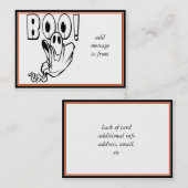 Halloween Ghost sagt "BOO!" Visitenkarte (Vorne/Hinten)