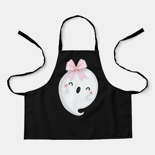 Halloween Ghost Schwarz-weiß Schürze (Vorderseite)