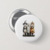 Halloween Ghost Siberian Husky Dog Button (Vorne & Hinten)