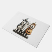 Halloween Ghost Siberian Husky Dog Fußmatte (Schrägansicht)