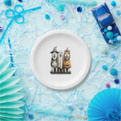 Halloween Ghost Siberian Husky Dog Pappteller (Party)